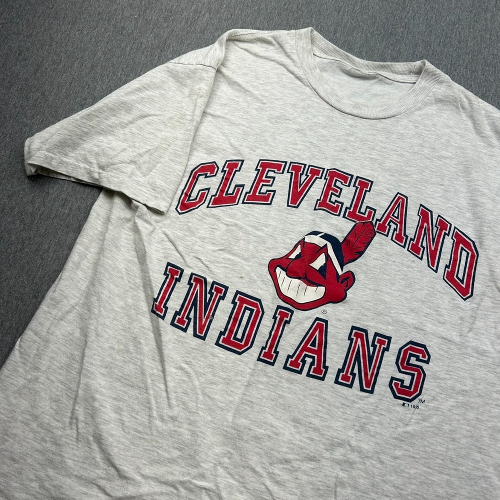 Cleveland Indians Chief Wahoo Gray Short Sleeve Tshirt Unisex Medium? 1995 MLB